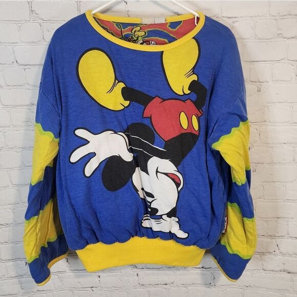 Vintage Disney Mickey Mouse Blue and Yellow Sweater, size OS - Picture 1 of 5